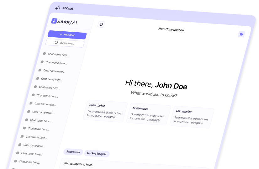 Jubbly AI Chat Interface